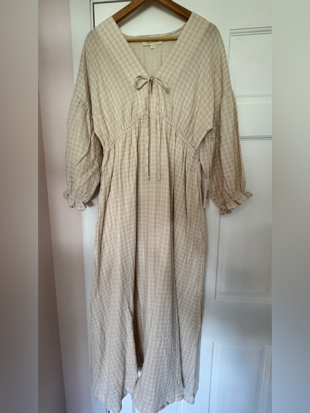 NWT, Worth Collective Hunter Dress, 100% Cotton, Baby Pink Plaid, Medium - Picture 9 of 17
